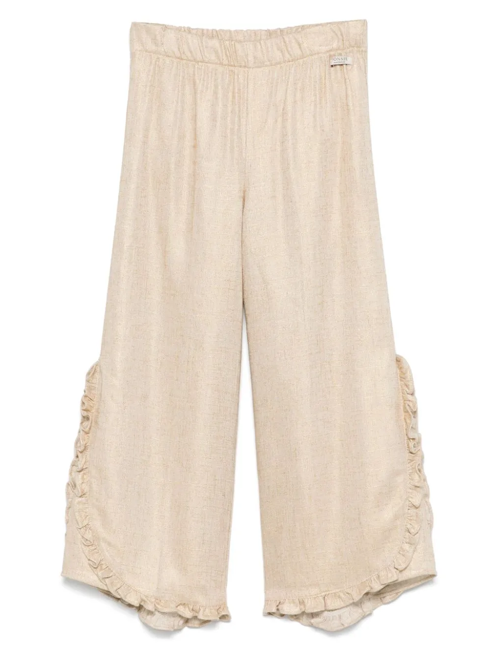 Pantaloni Pipp per bambina Donsje beige con trama metallizzata